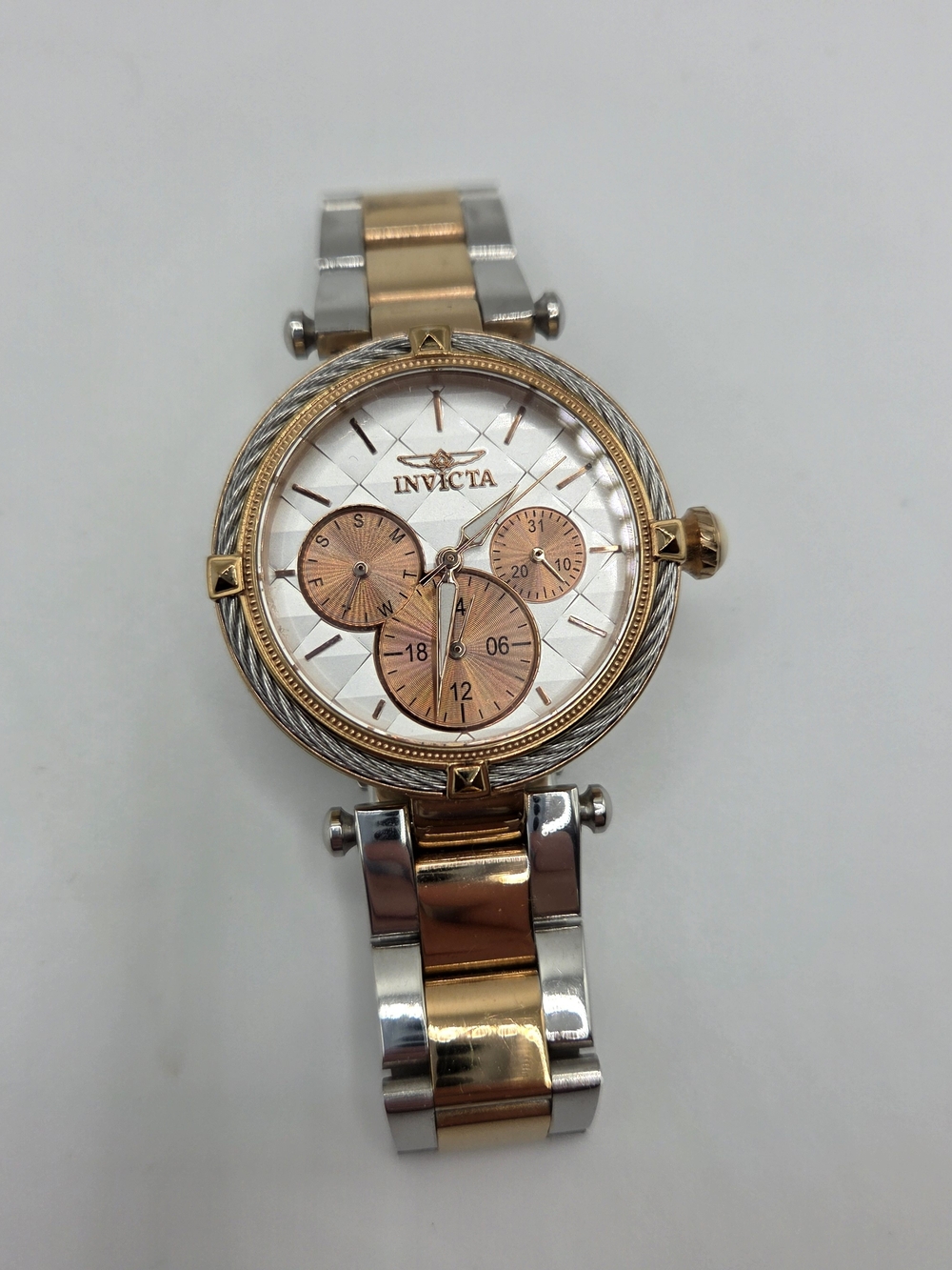 Invicta Bolt Women Watch Rose Gold Silver Stainless Steel Needs Battery